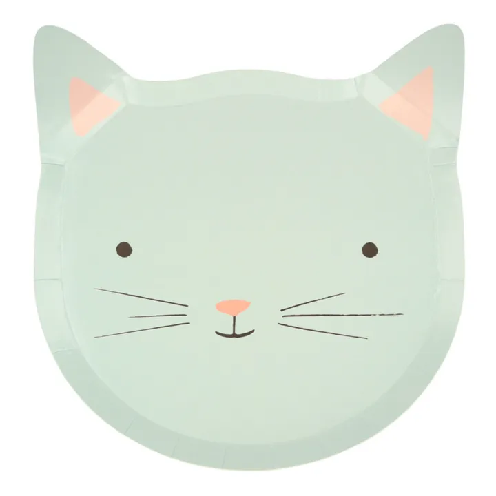 Meri Meri Assiettes en carton Chat pastel - Set de 8