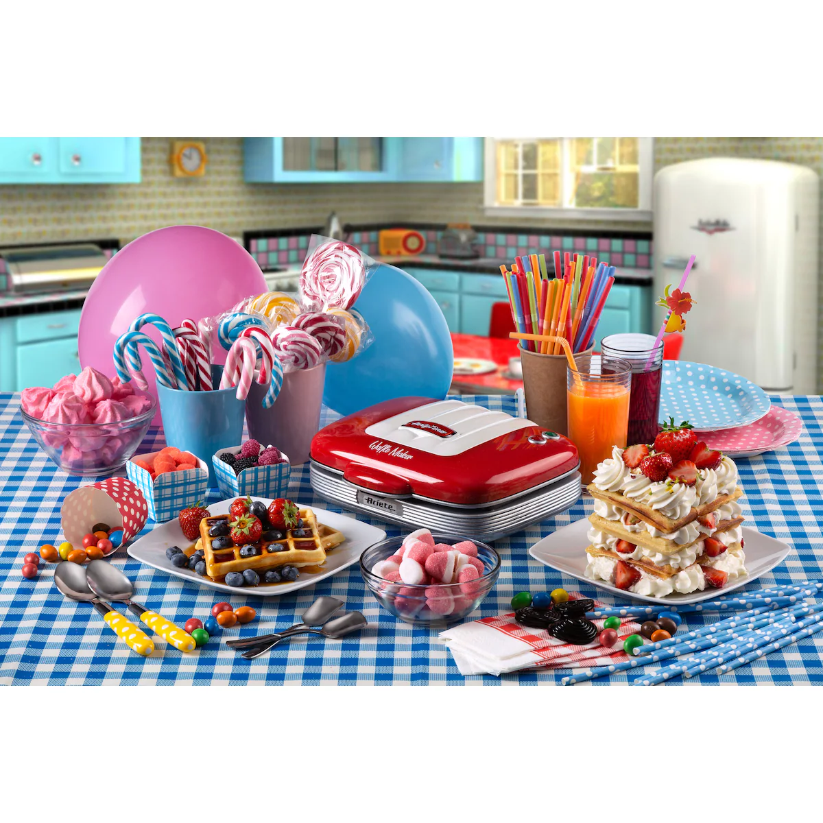 Party Time waffle maker Red