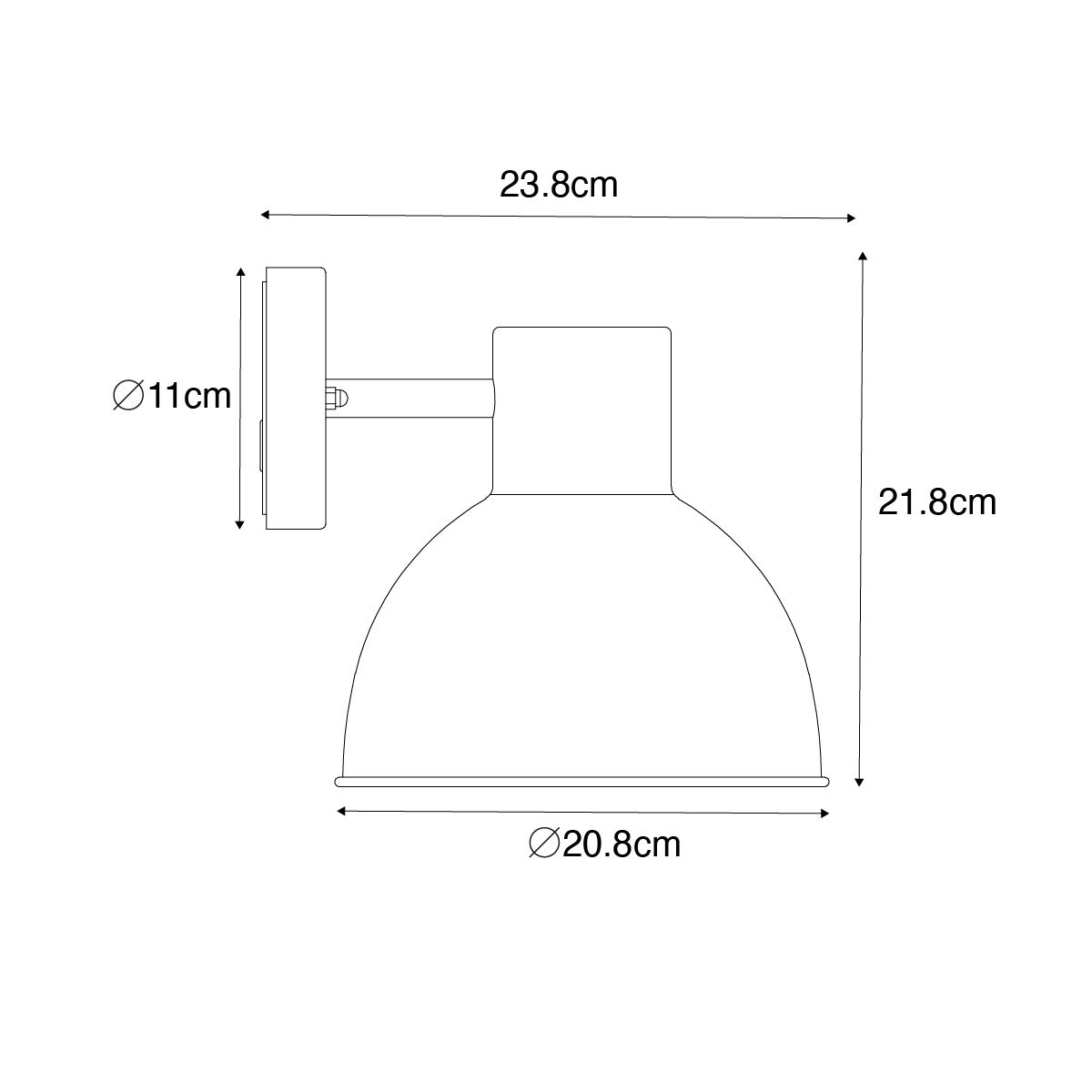 Industriële buitenwandlamp roestbruin rond IP44 - Natas