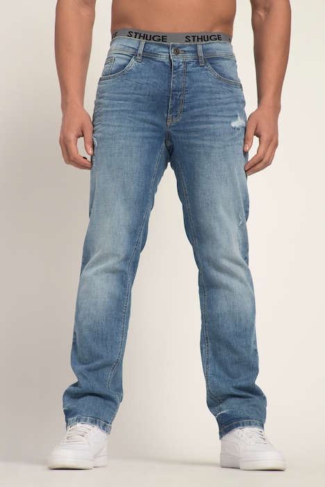 STHUGE Jeans FLEXLASTIC®, Denim, 5-Pocket, destroyed, Straight Fit, bis Gr. 70/35