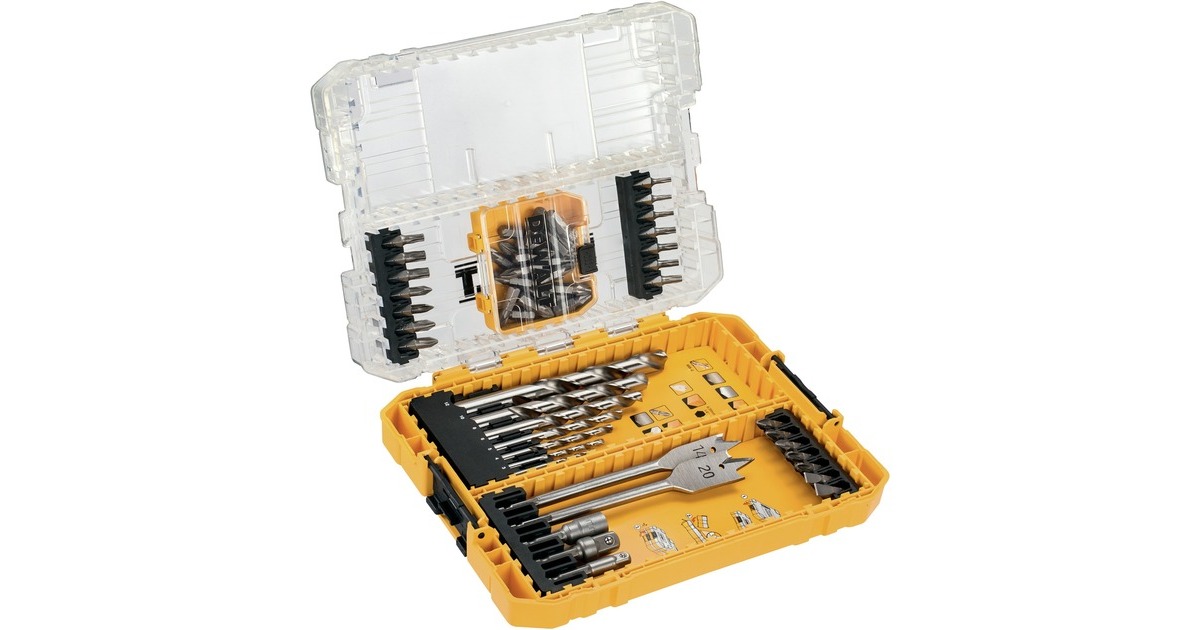 DEWALT56-delige HSS-G metaal schroef-/boorset boor- en bitset  (Tough case)