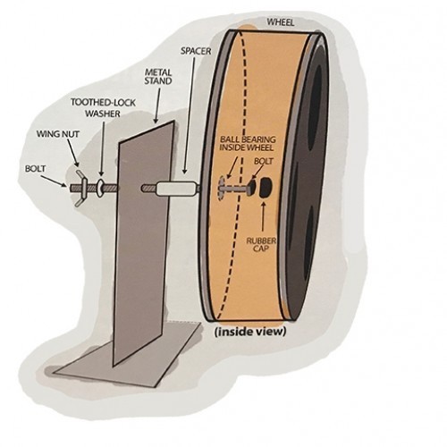 Roda de exercícios Silent Wheel para esquilos-voadores e pequenos animais de estimação, preta e laranja.