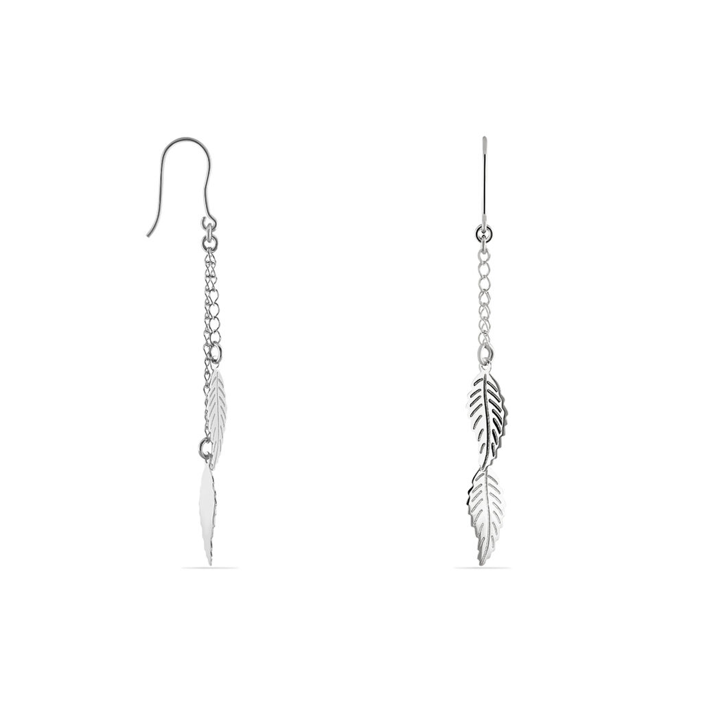 Boucles D'oreilles Pendantes Fabia Argent Blanc