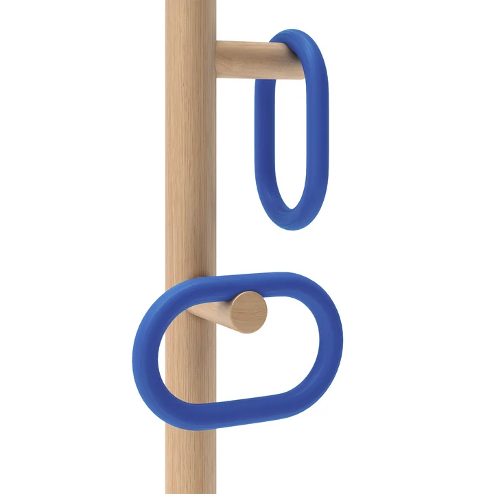 Hartô - Fernand Garderobenständer, Eiche natur / electric blue