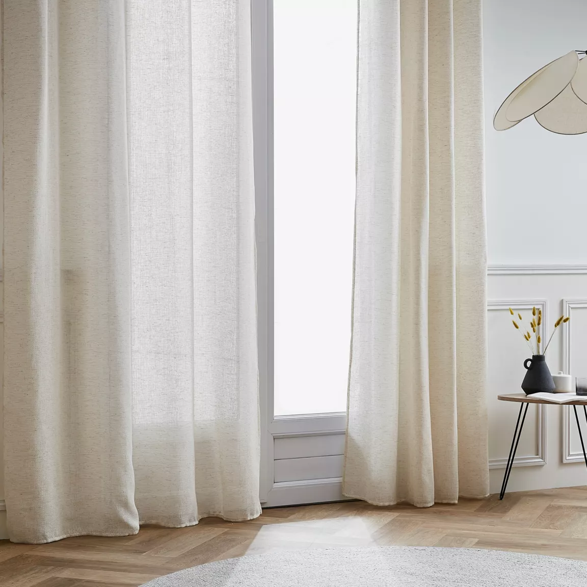 Voilage galon fronceur effet lin (140 x 240 cm) Luca Beige
