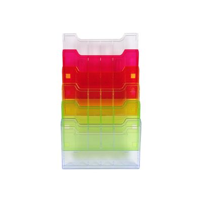 Exacompta - Trieur mural A4 horizontal - 6 cases - arlequin transparent glossy