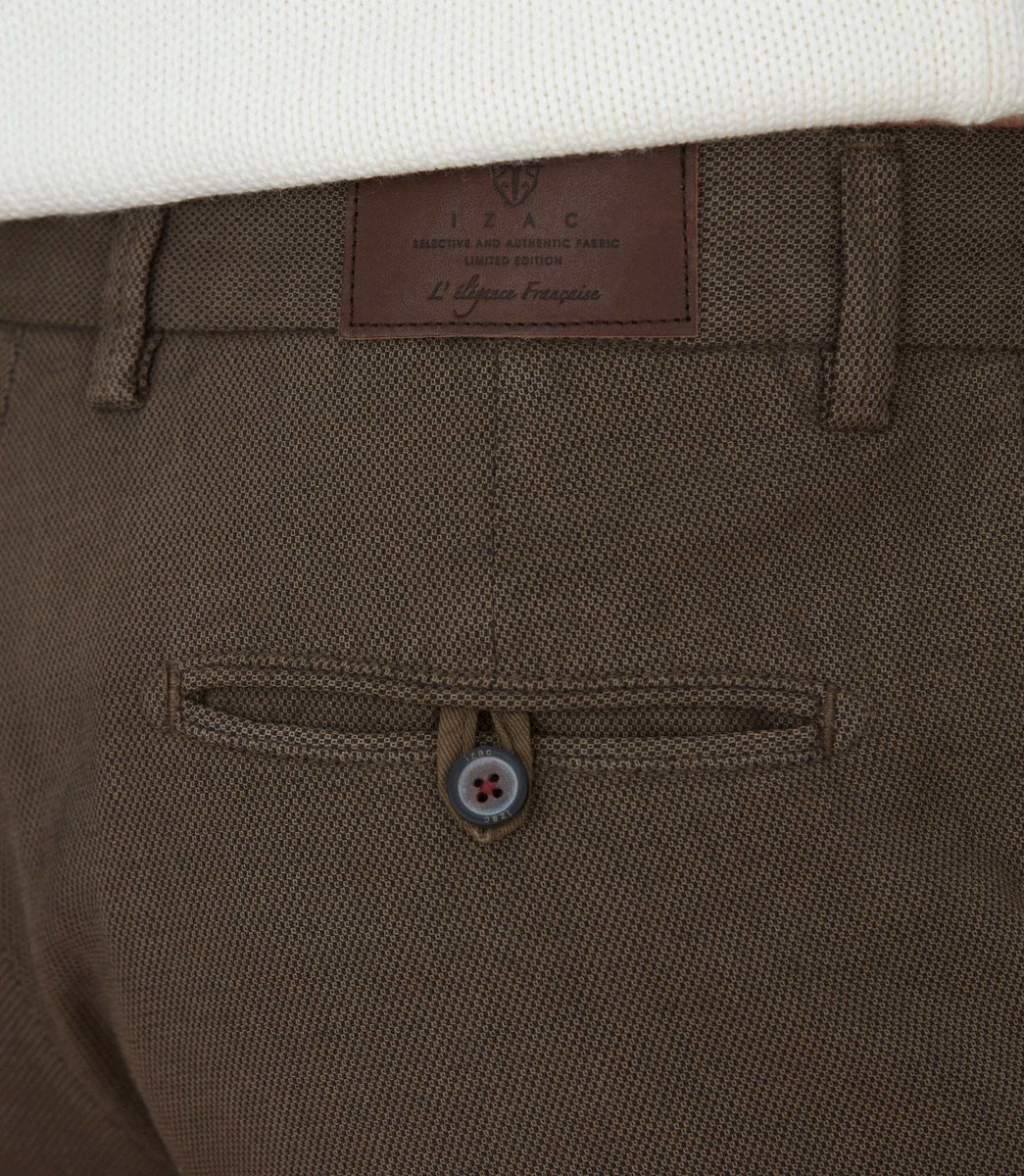 Pantalon chino slim beige foncé 