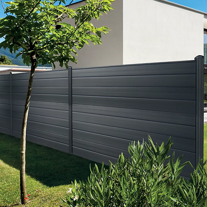 Kit poteau à sceller Pmex gris anthracite L.8 x l.8 x H.230 cm