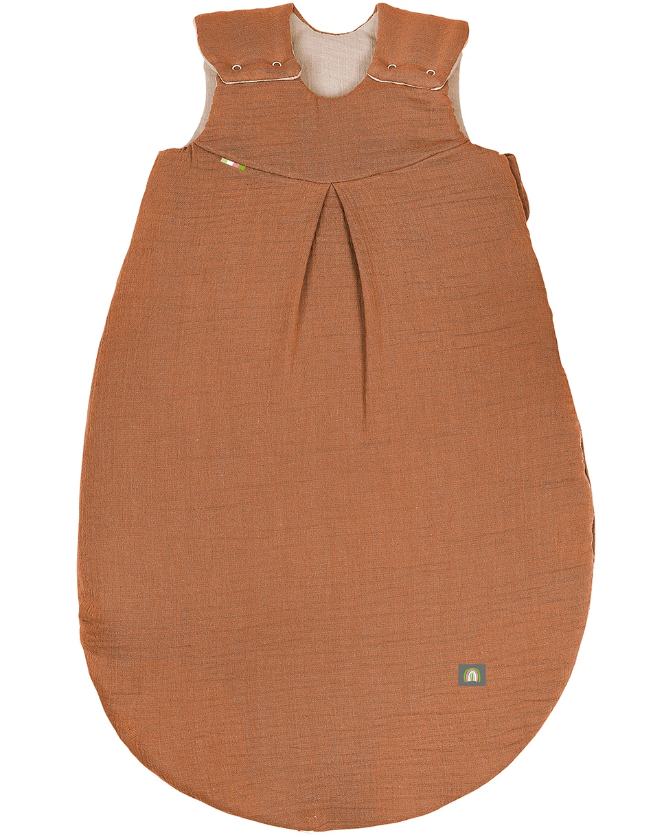 Ganzjahres-Schlafsack MUSSELIN wattiert in rust