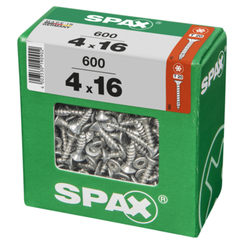 Spax universele schroef 4 x 16 mm wirox 600 stuks