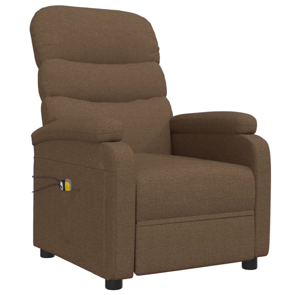 vidaXL Elektrische massagestoel, bruin, stoffen bekleding