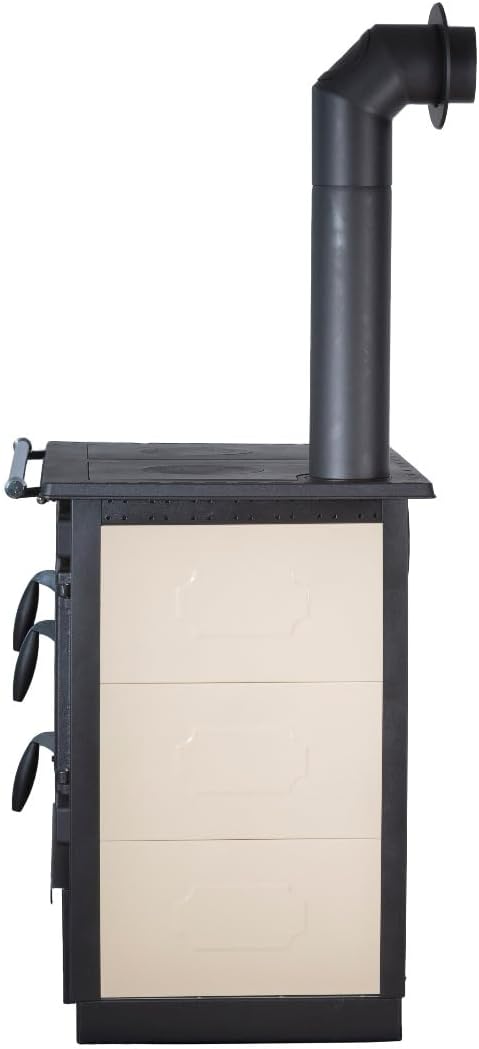 GlobeFire Küchenofen Alhena Créme Anschluss rechts | 7 kW