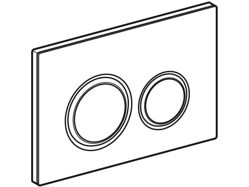 Geberit flush plate Geberit Sigma21 actuator, front, black glass, rings: black chrome [1]