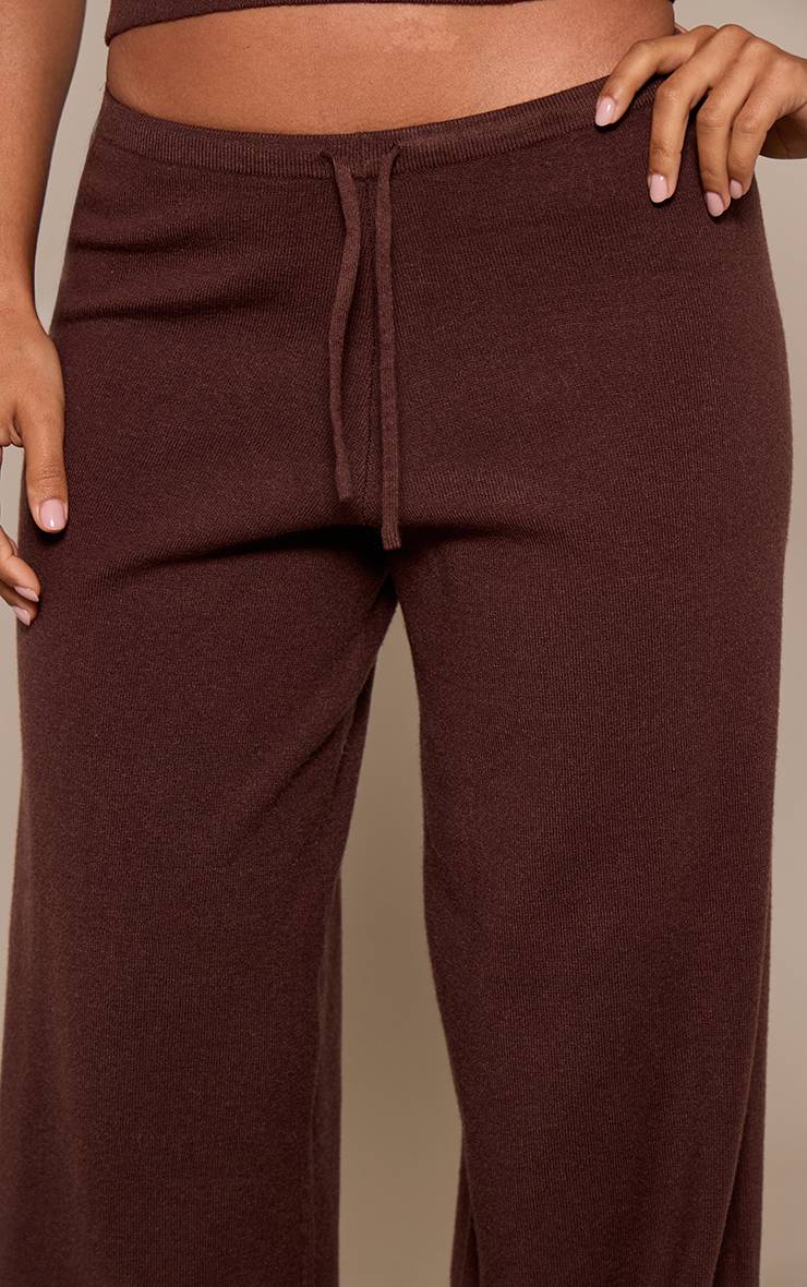 Chocolat Pantalon Petite En Maille À Cordon De Serrage
