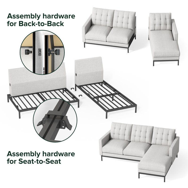 Thompson 77.6&prime;&prime; Wide Reversible Modular Sofa & Chaise