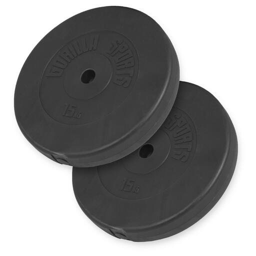 Conjunto de anilhas de plástico Gorilla Sports 30 kg - 2x 15 kg