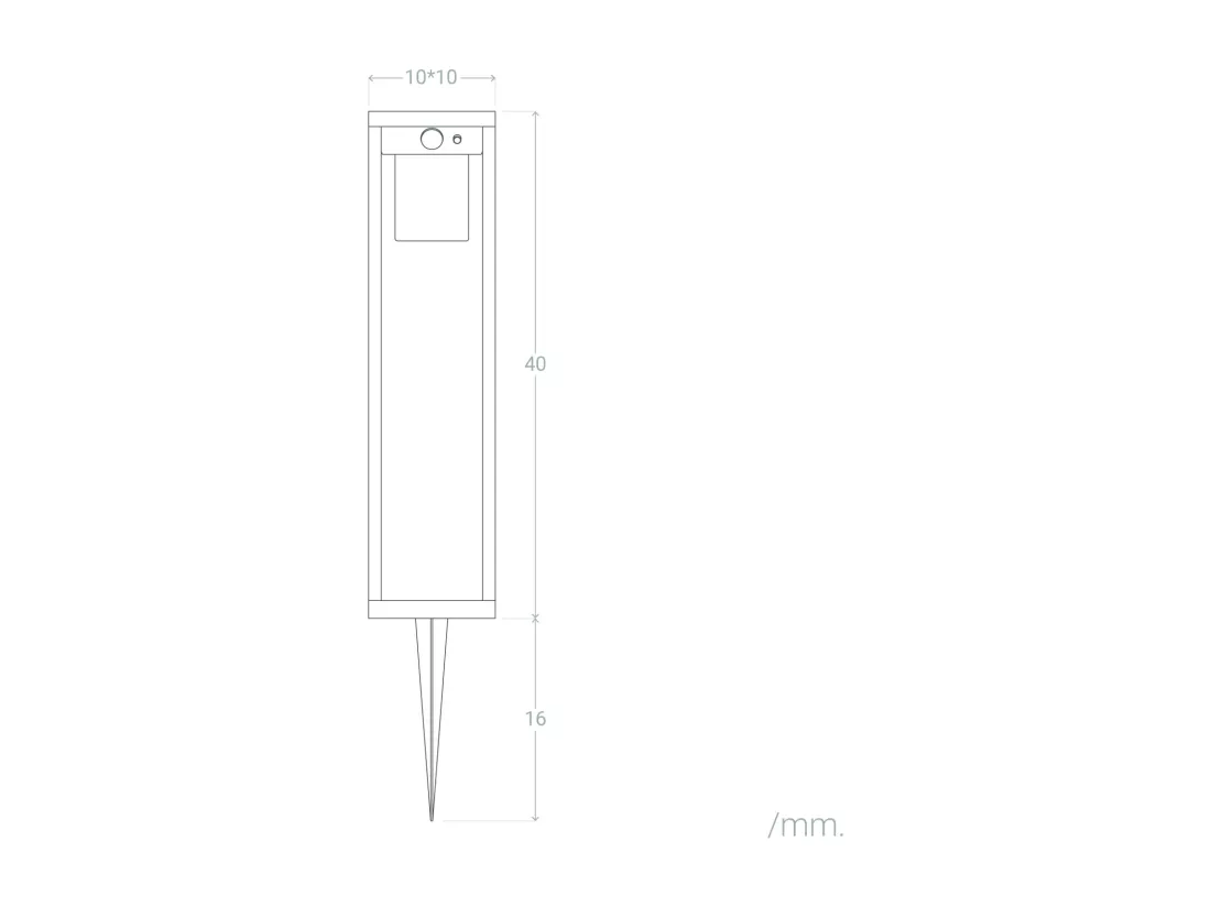 Balise Extérieure sur Pied Solaire 2W 40cm Aluminium avec Détecteur de Mouvement Devah Noir