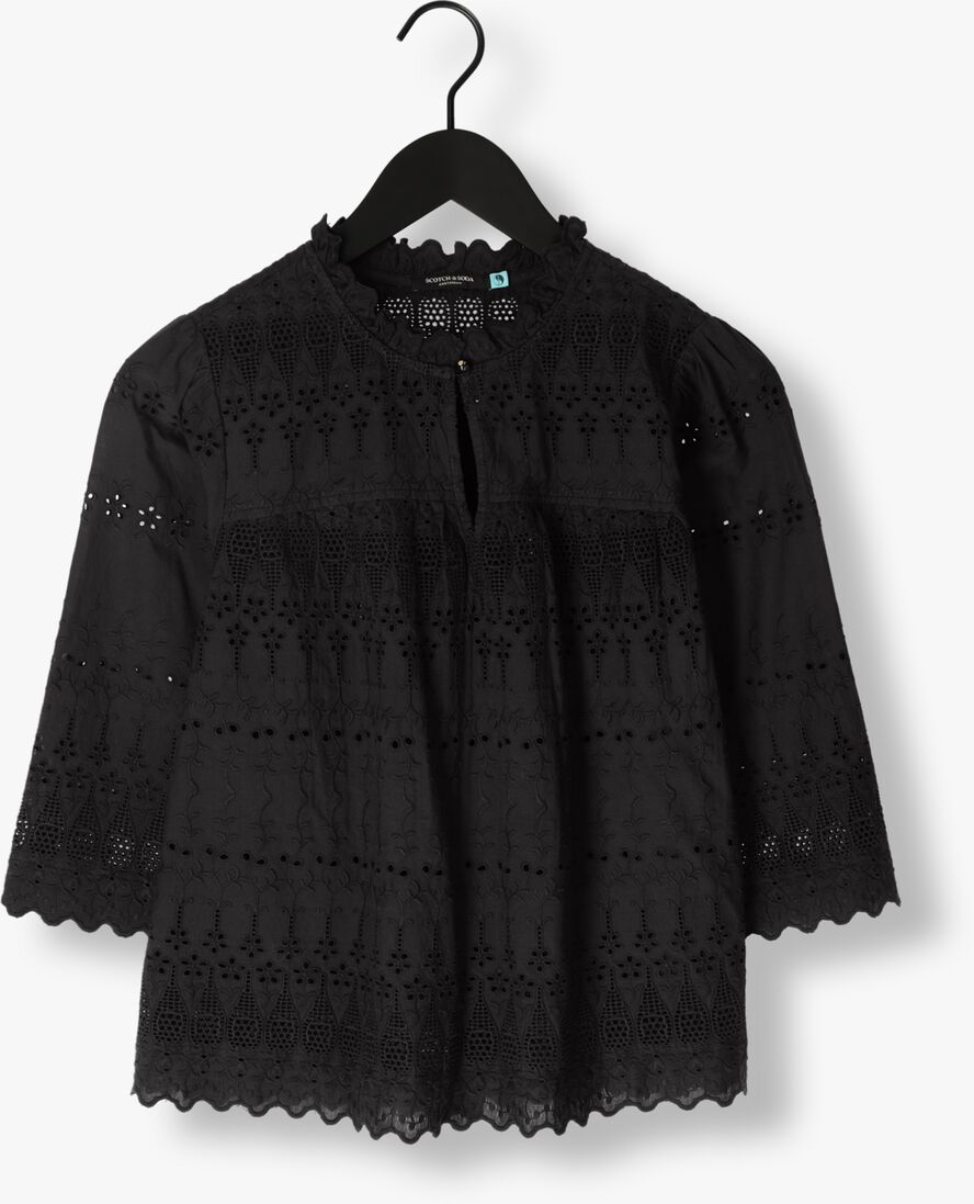 SCOTCH & SODA zwarte scotch & soda top broderie anglaise top