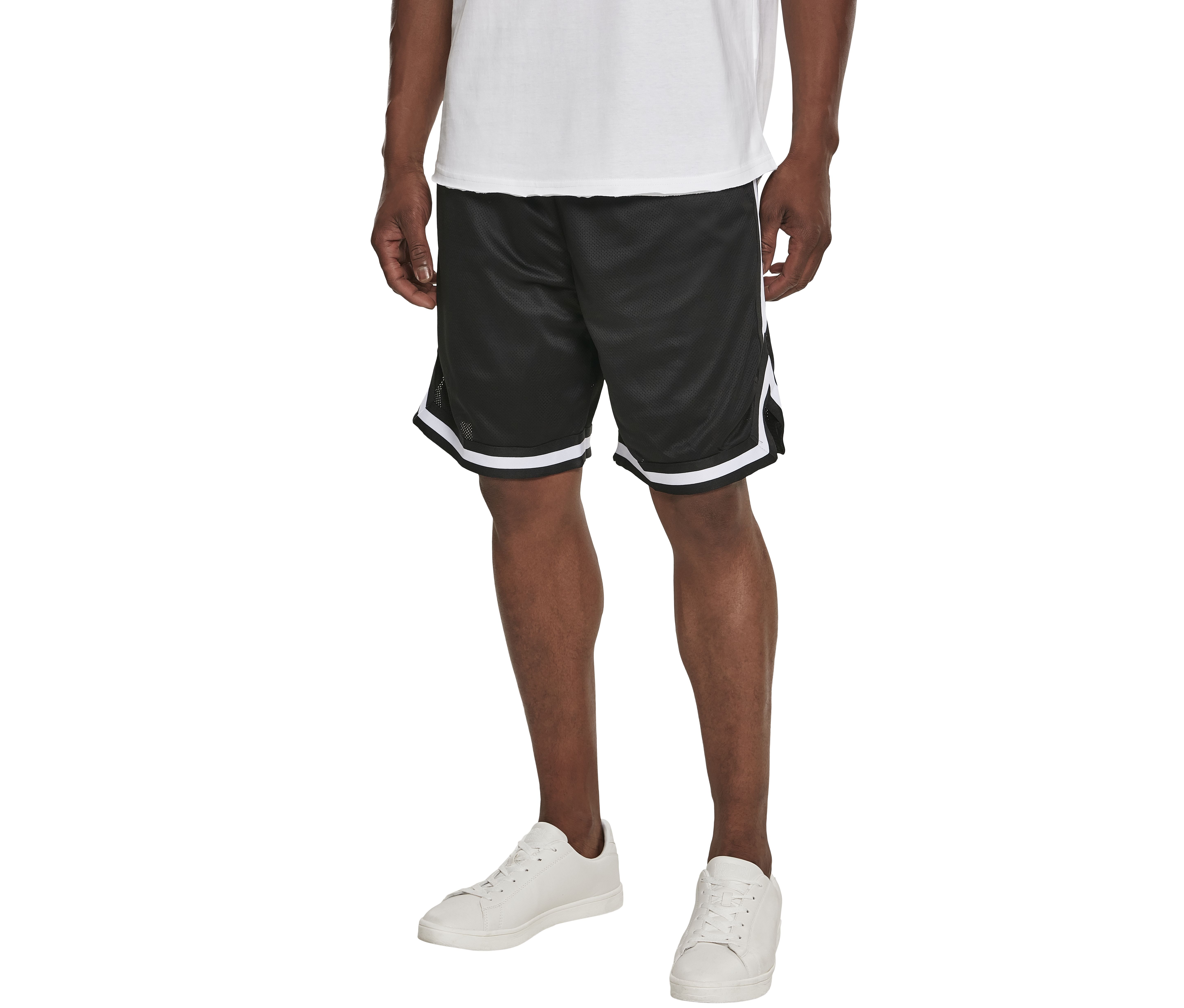 BUILD YOUR BRAND BY047 - Short bicolore maille filet