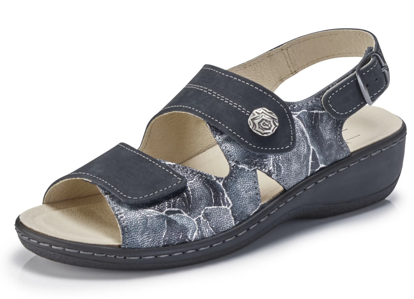 ELENA EDEN Sandale aus Nappa- und Nubukleder mit zartem Glanz