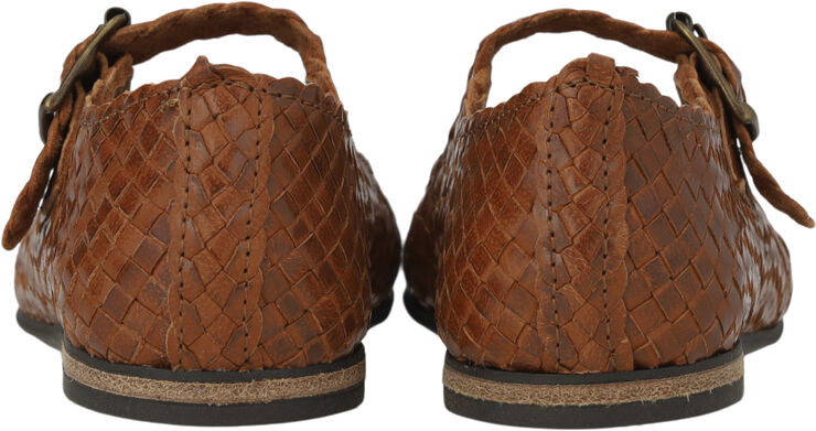 ANGULUS Håndflettet Mary Jane ballerina 3614 tan braid