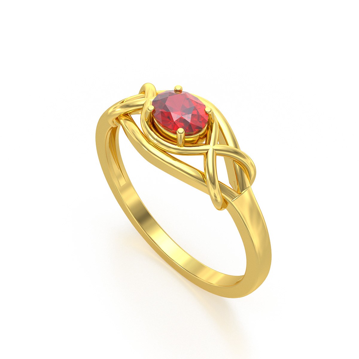 Bague ADEN Or 585 Jaune Rubis 1.870grs