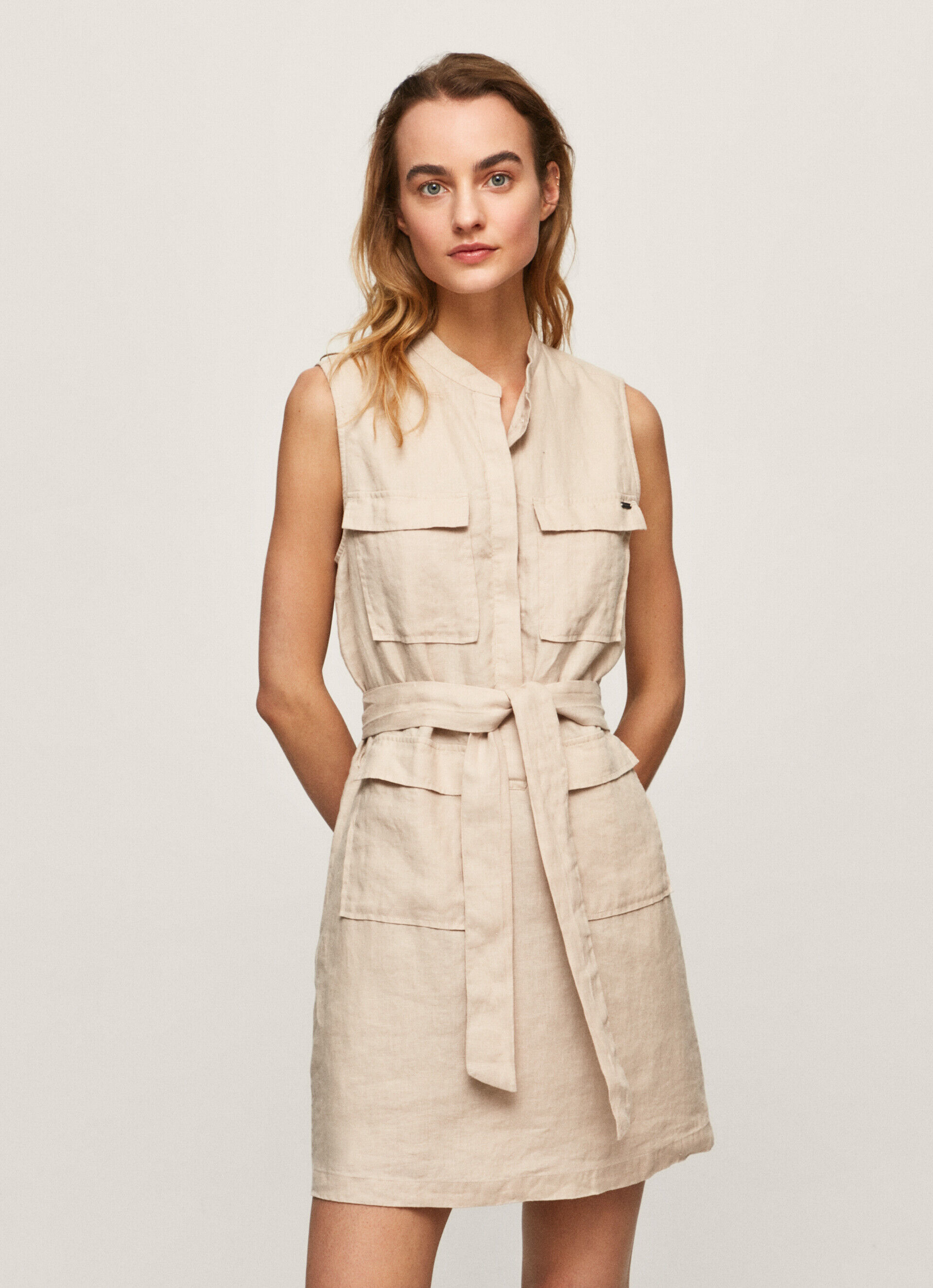 VESTIDO UTILITY AURA - bege pedra