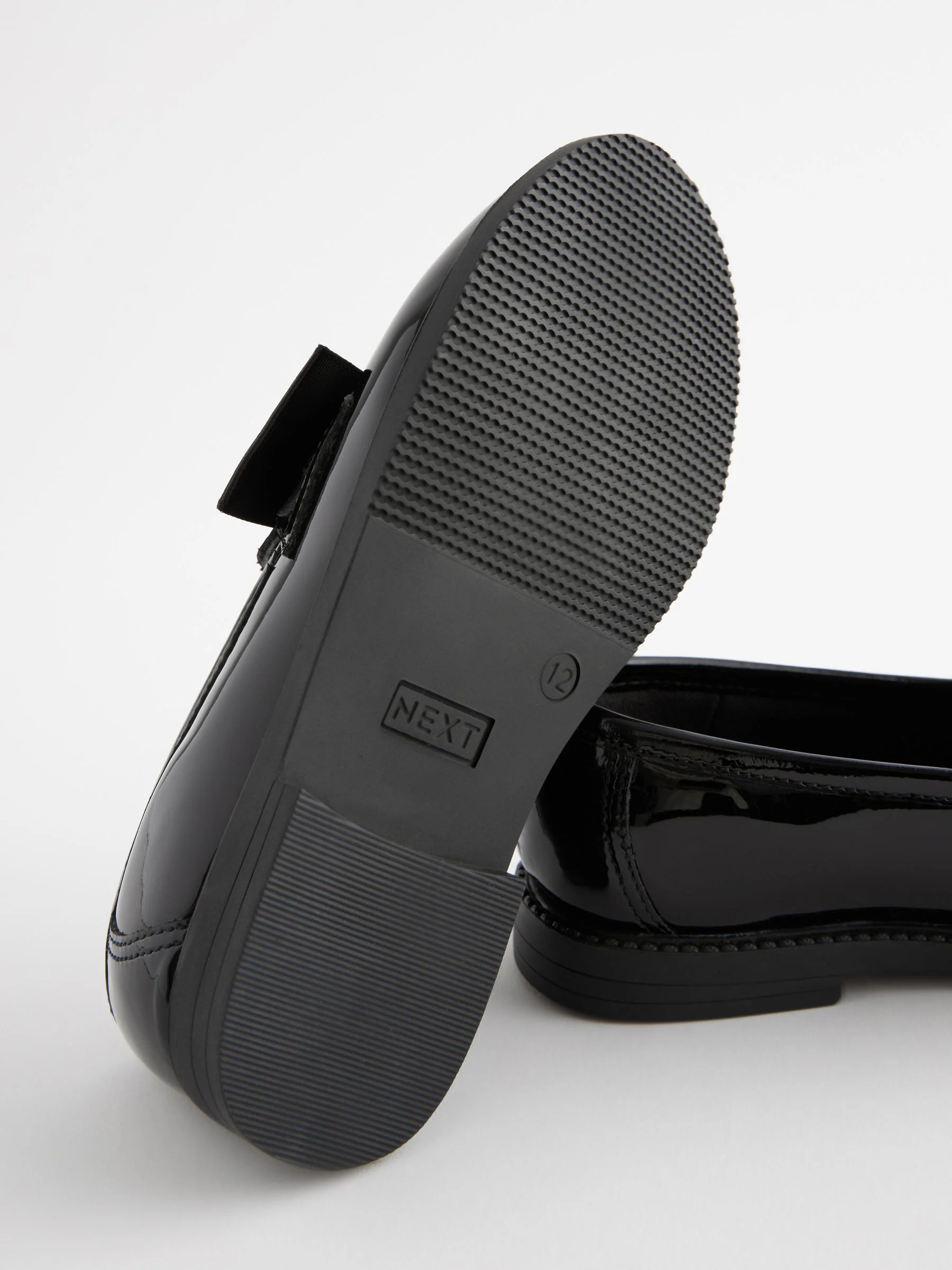 Zwart lak - Leren schoolschoenen met strik