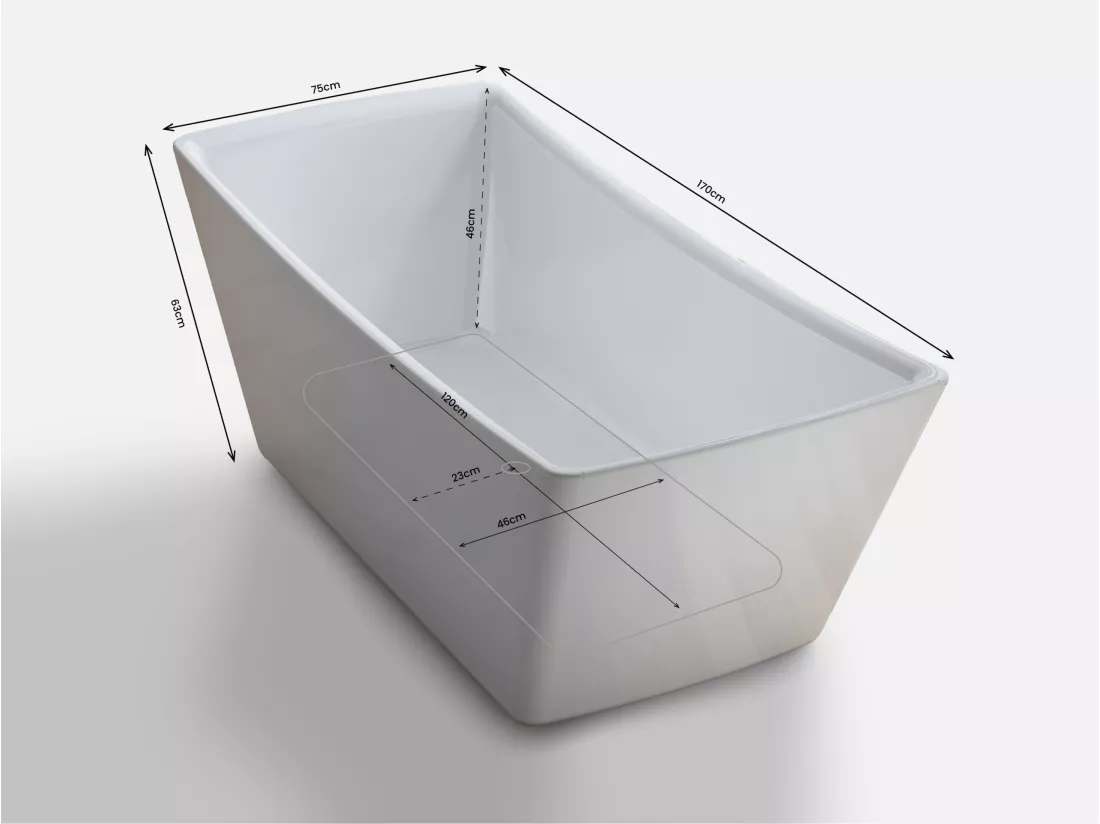 Baignoire Îlot KIRA L. 170 x l. 75 cm, by SPALINA