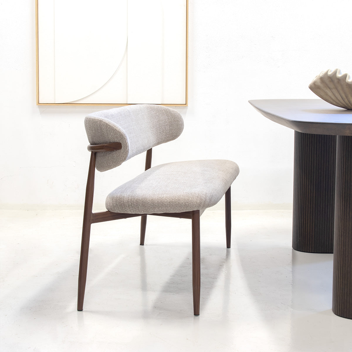 Giga Meubel - Eetkamerbank - Taupe|Walnoot - 160x55x77cm - Alexia