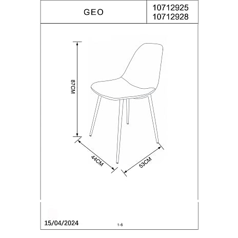 Geo spisebordsstol - gråt stof