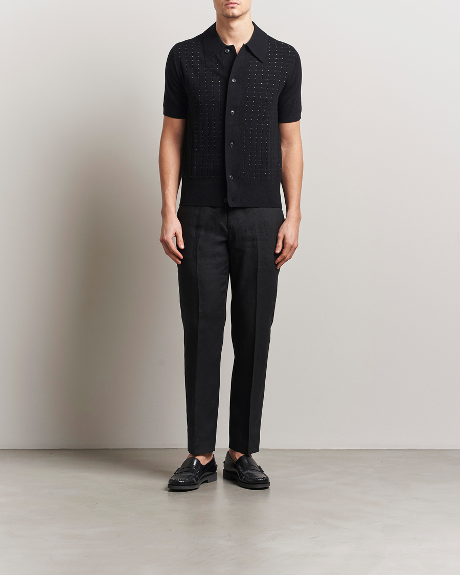 Tiger of Sweden Tannen Linen Drawstring Trousers Black