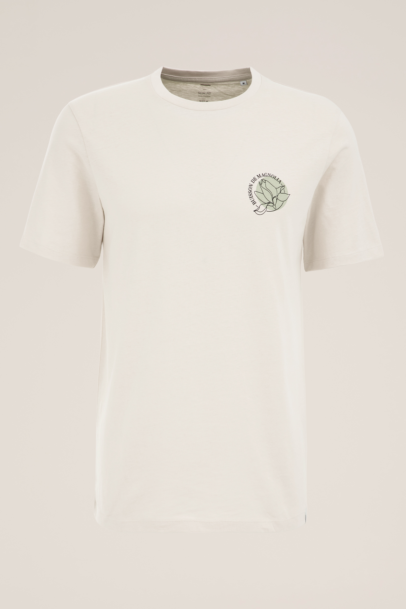 T-shirt met opdruk WE Fashion Beige