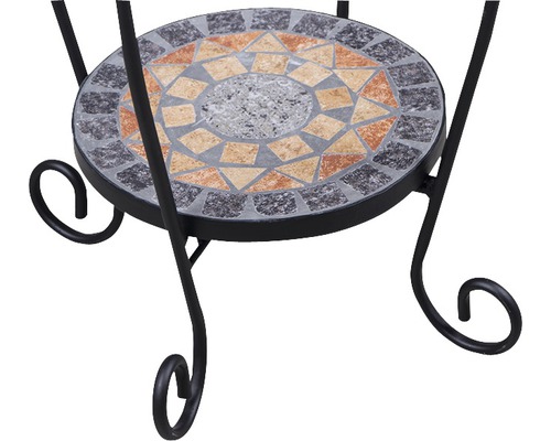 Siena Garden Prato ijzeren mozaïek bloemenstandaard/plantenstandaard, B 41 H 59 cm, zwart
