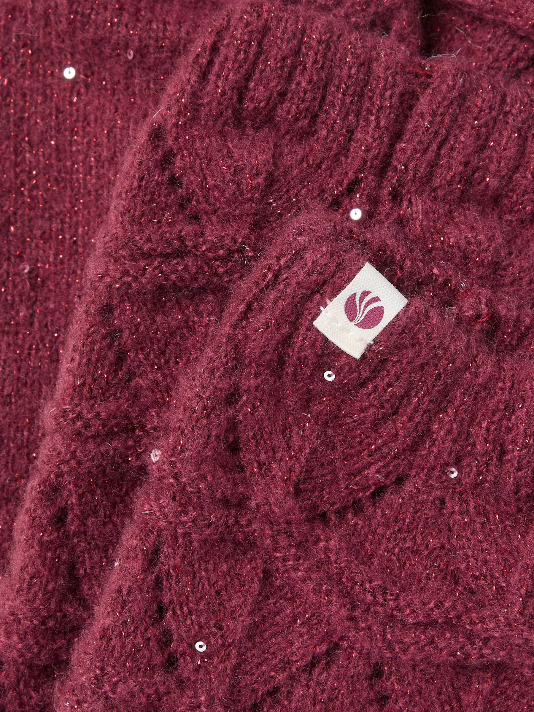 Bordeauxrood - FatFace Pointelle Sparkle Lounge Socks