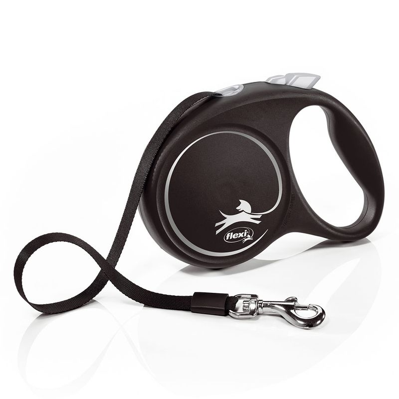 Laisse flexi Black Design noir, 5 m