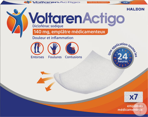VoltarenActigo 140mg Emplâtre Médicamenteux 7 Pièces
