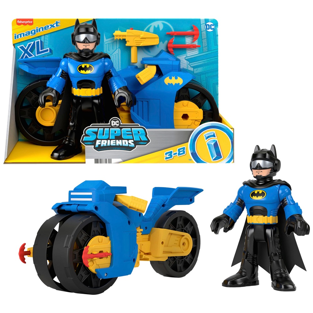 Imaginext DC Super Friends Batcycle und Batman Actionfigur XL