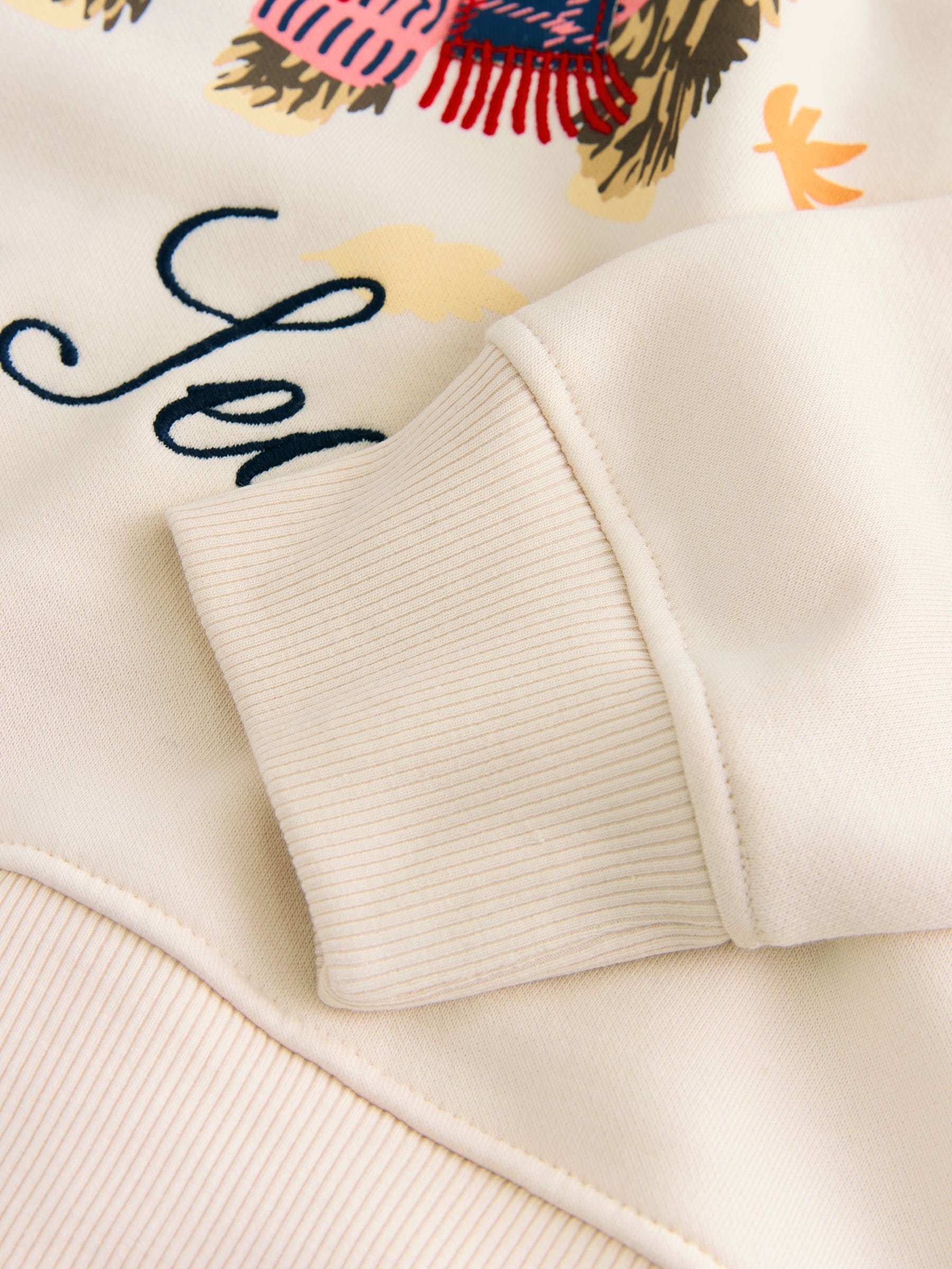 Moutkleurig - Seizoensgebonden Hamish Kerstmis sweatshirt met print en ronde hals en lange mouwen