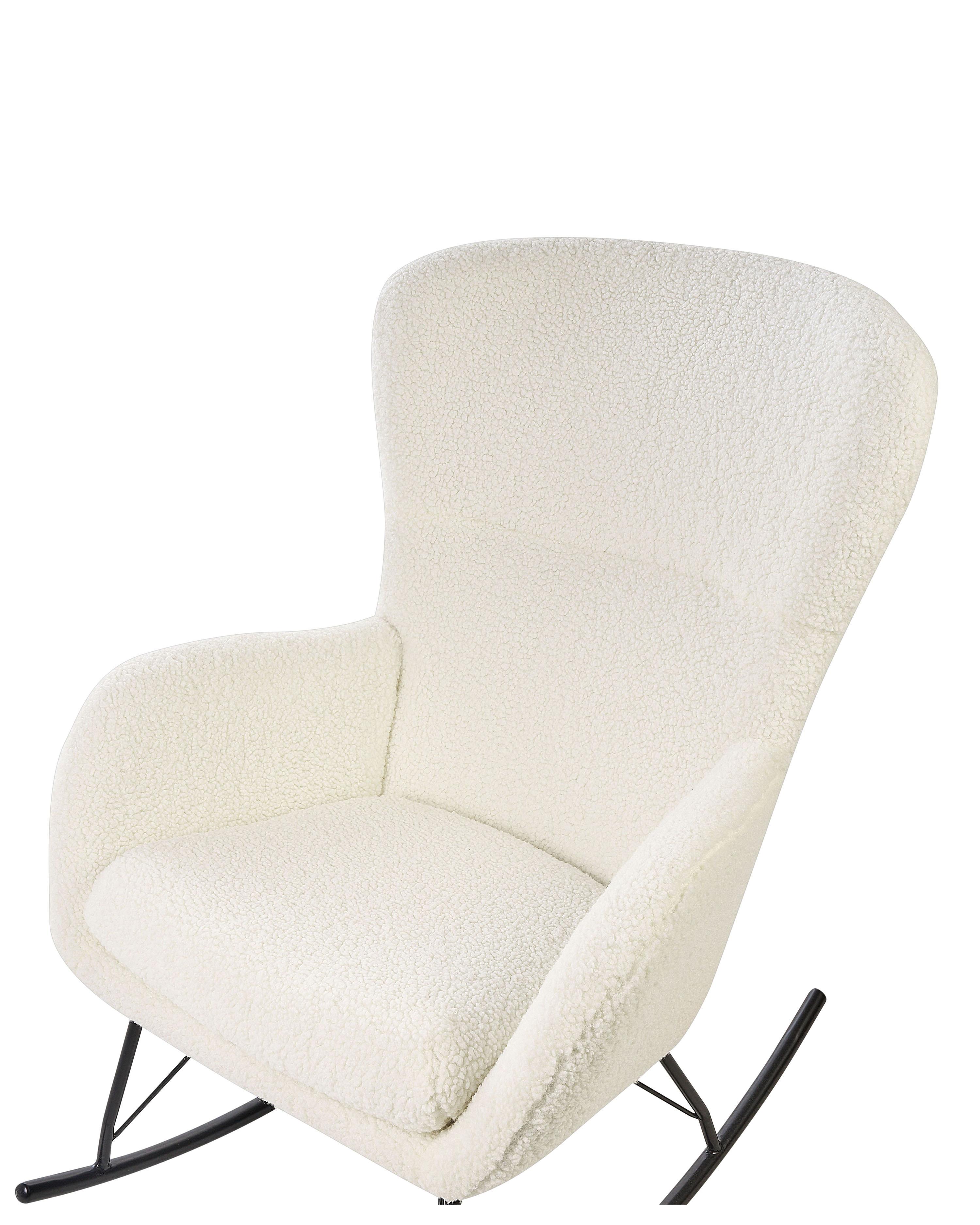 Schommelstoel ANASET Bouclé Lichtbeige