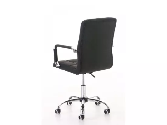 Chaise de bureau - Tissu & Métal chromé - Noir - Deli V2