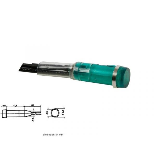 Velleman Luz Piloto Redondo 9mm 220v Green - DRDF220V