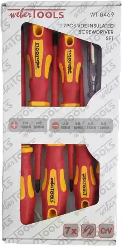 Weber Tools - Geïsoleerde Schroevendraaier Set - Inclusief Philips en Sleuf - 1000V