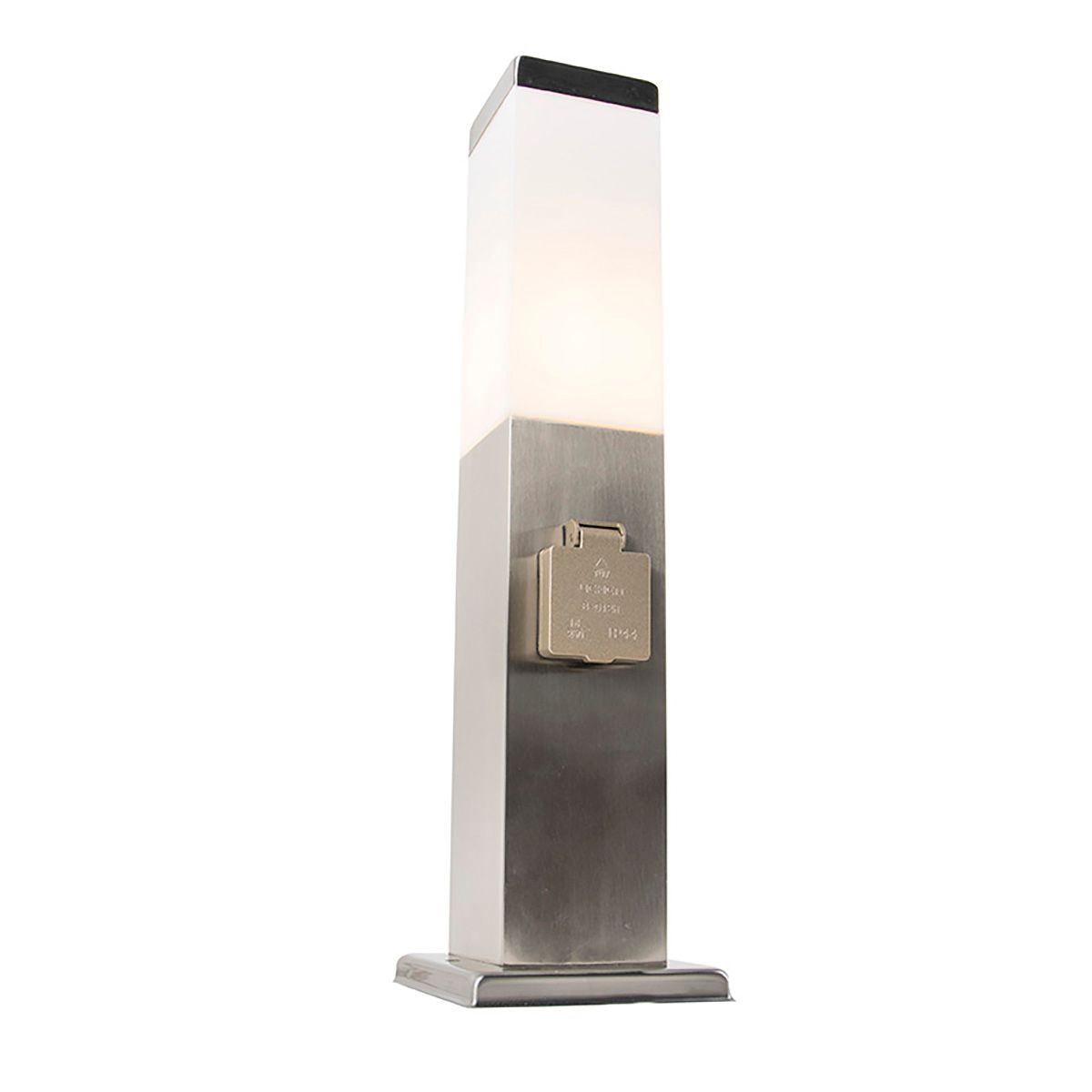 Buitenlamp staal incl stopcontact IP44- Malios met grondpin en kabelmof