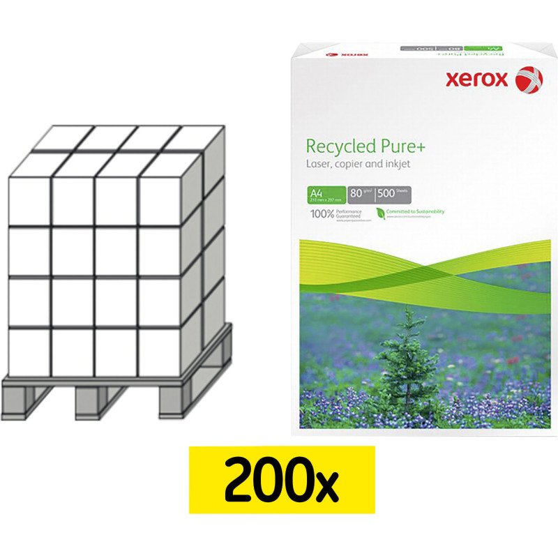 Papier A4 blanc 80 g Xerox Recycled Pure Plus - Ramette de 500 feuilles - vendu à la palette