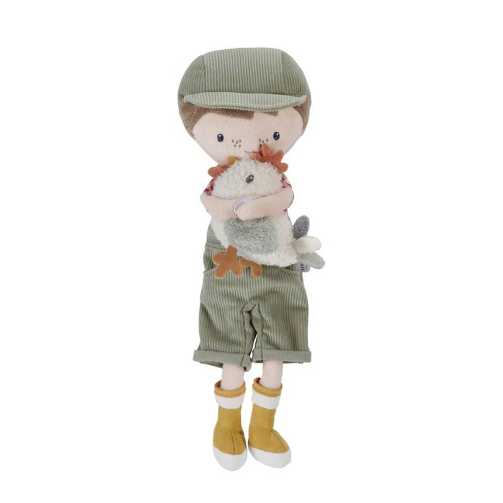 knuffelpop boer jim met kip knuffel 35 cm