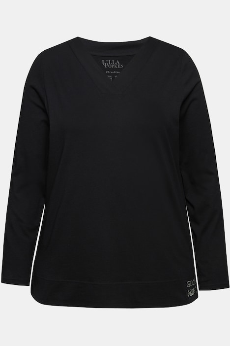 Pyjama, V-Ausschnitt, ausgestelltes Bein, Langarm, Taschen