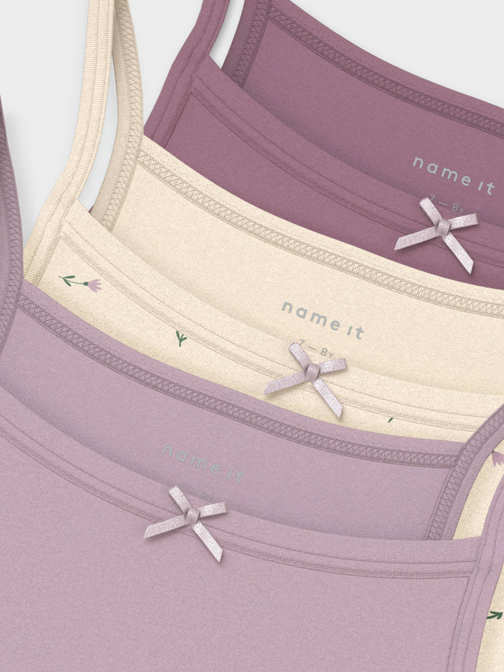 hemd NKFSTRAP - set van 4 lila/ecru
