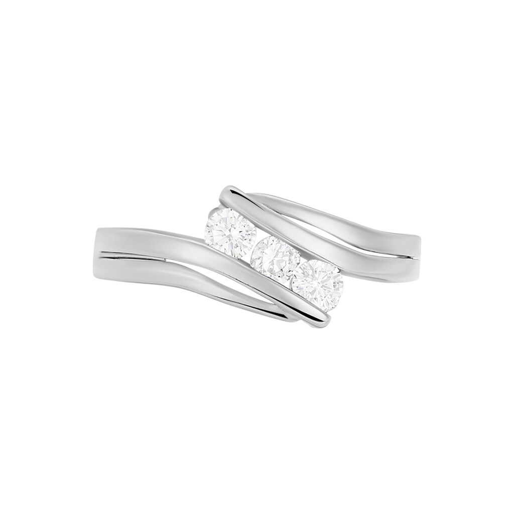 Bague Cascade Argent Blanc Oxyde De Zirconium