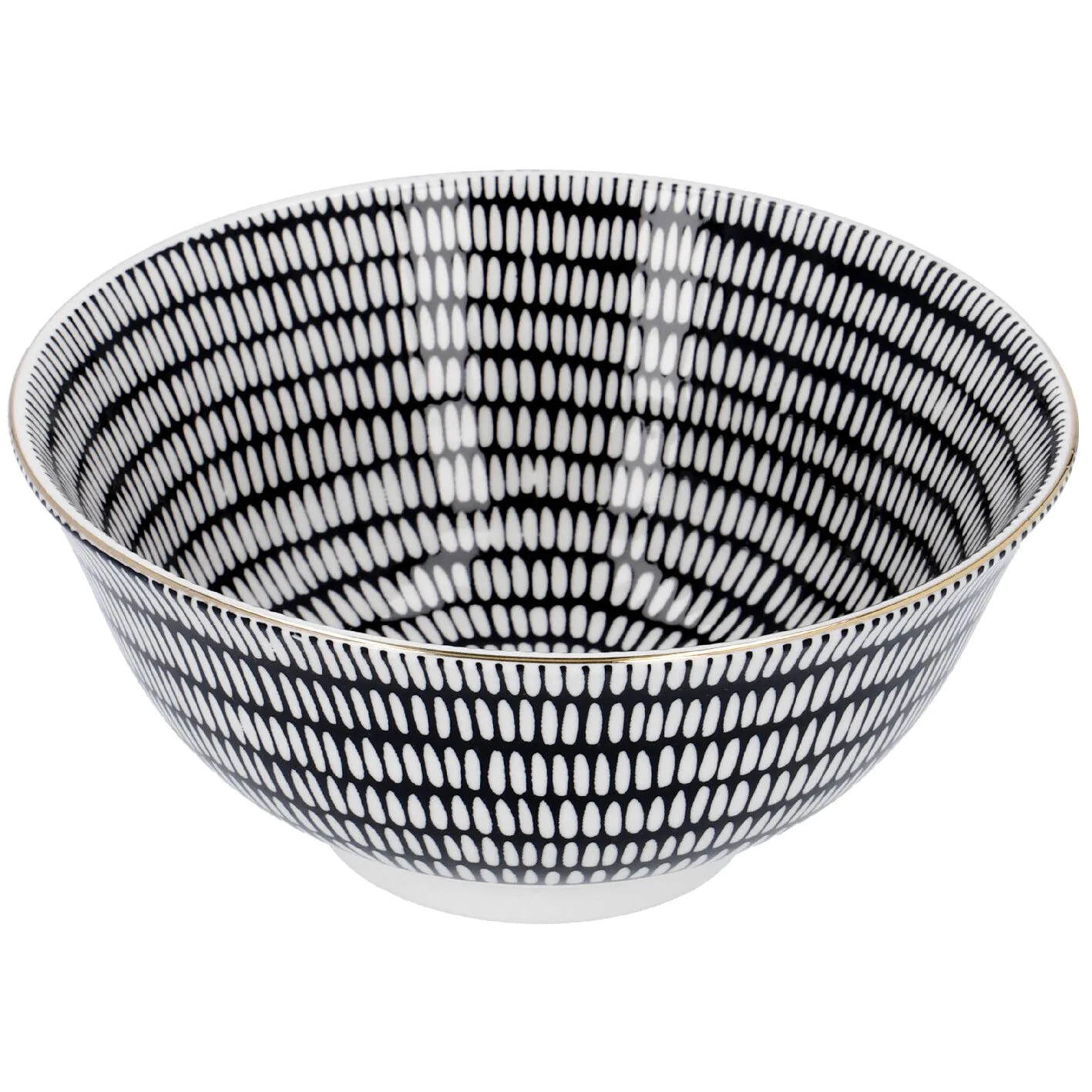 Schale China, groß, schwarz/weiß, Stäbchen/Kreis